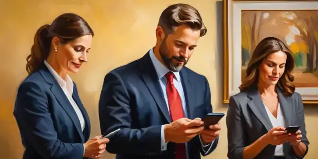 Family Law Attorneys holding a smartphone