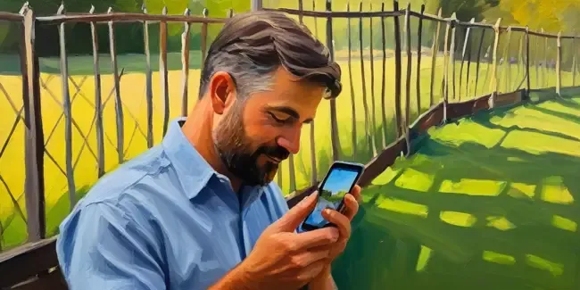 Fences professional holding a smartphone