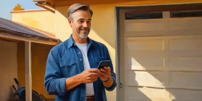 Garage Addition holding a smartphone