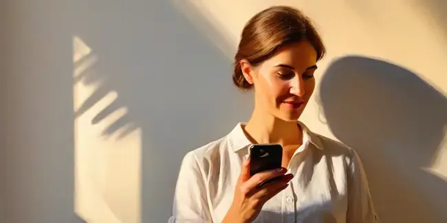Graphic Design Classes holding a smartphone