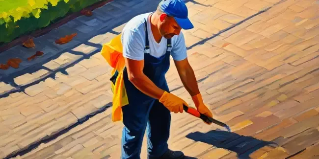 Gutter Cleaners holding an smartphone