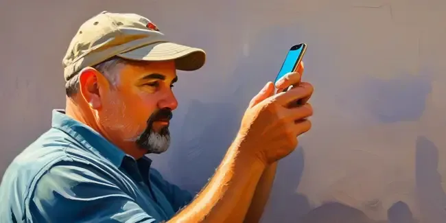 Gutters holding a smartphone