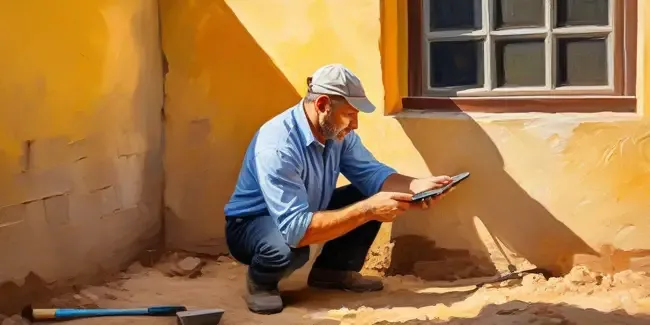 House Foundation Repair Companies holding a smartphone