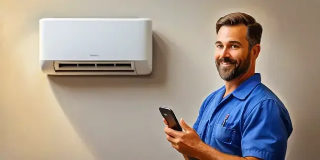 Hvac Specialist holding a smartphone