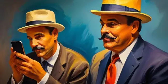 Impersonators professional holding a smartphone