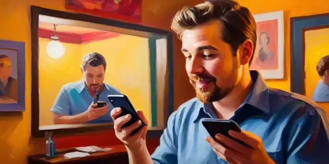 Karaoke Rental holding a smartphone