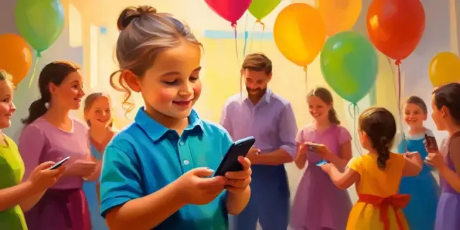 Kids Party Planning professional holding a smartphone