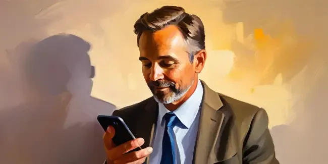 Life Coach holding a smartphone