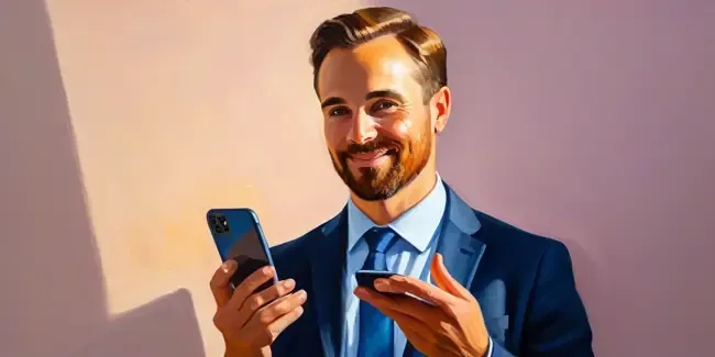 Marketing holding an smartphone
