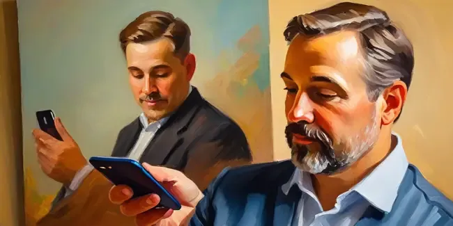 Mediators holding a smartphone