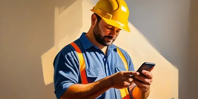 Movers holding a smartphone