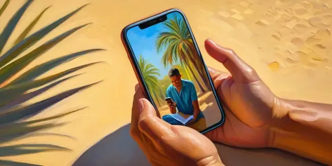 Palm Readers holding a smartphone