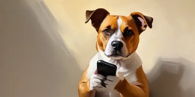 Pet Sitting holding a smartphone