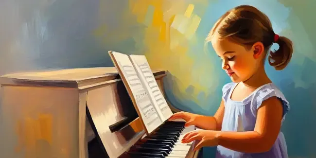 Piano Lessons For Kids holding an smartphone