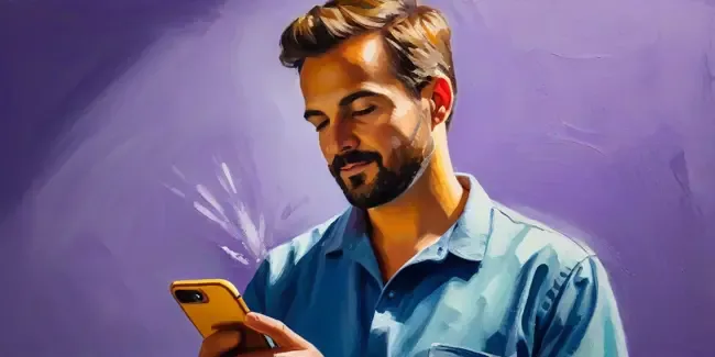 Powder Coating holding a smartphone