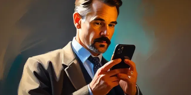 Private Investigators holding a smartphone