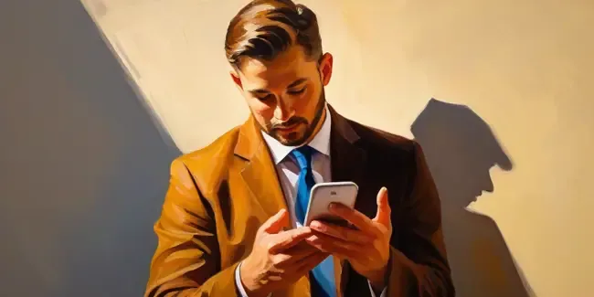 Recruiters holding a smartphone