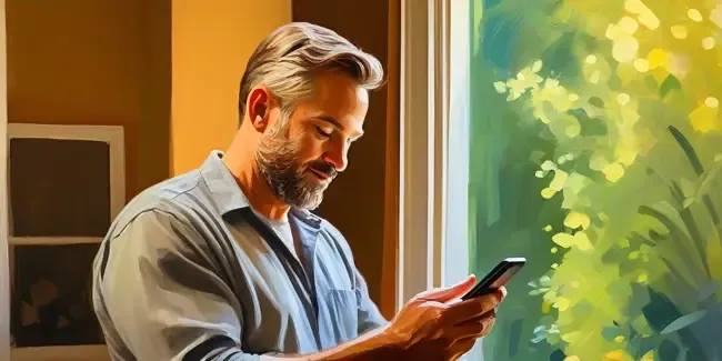 Residential Window Tinting holding a smartphone