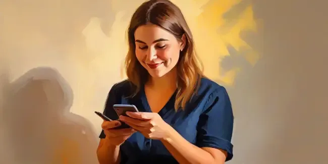 Sat Tutoring holding an smartphone
