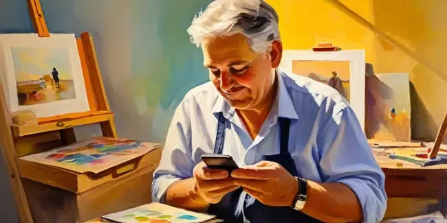 Scrapbook Makers holding an smartphone