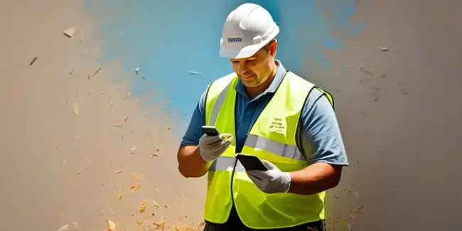 Shredding Service holding a smartphone