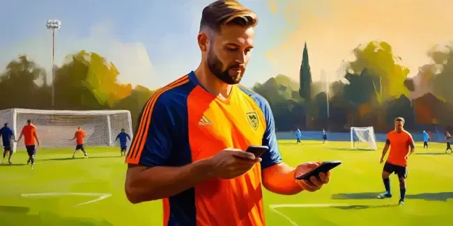 Soccer Training holding a smartphone