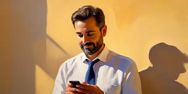 Spanish Lessons holding a smartphone