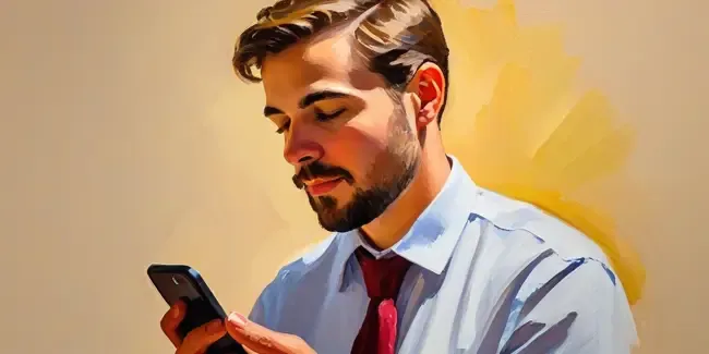 Test Prep holding a smartphone