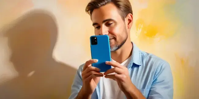 Video Transfer Services holding a smartphone