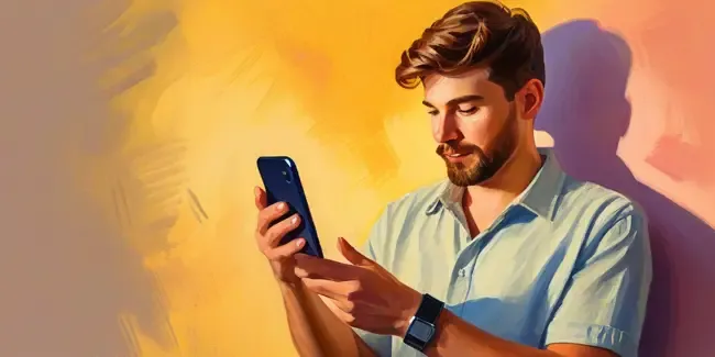 Web Design holding a smartphone