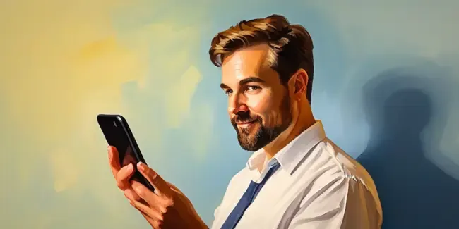 Web Hosting holding an smartphone